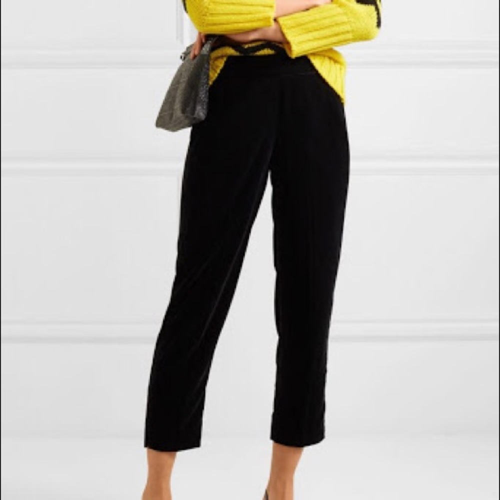 J. Crew velvet black cropped pants